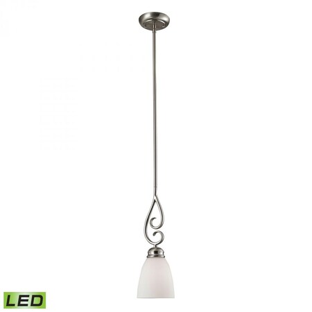 Thomas Chatham 1-Light Mini Pendant in Brushed Nickel with White Glass - LED 1101PS/20-LED